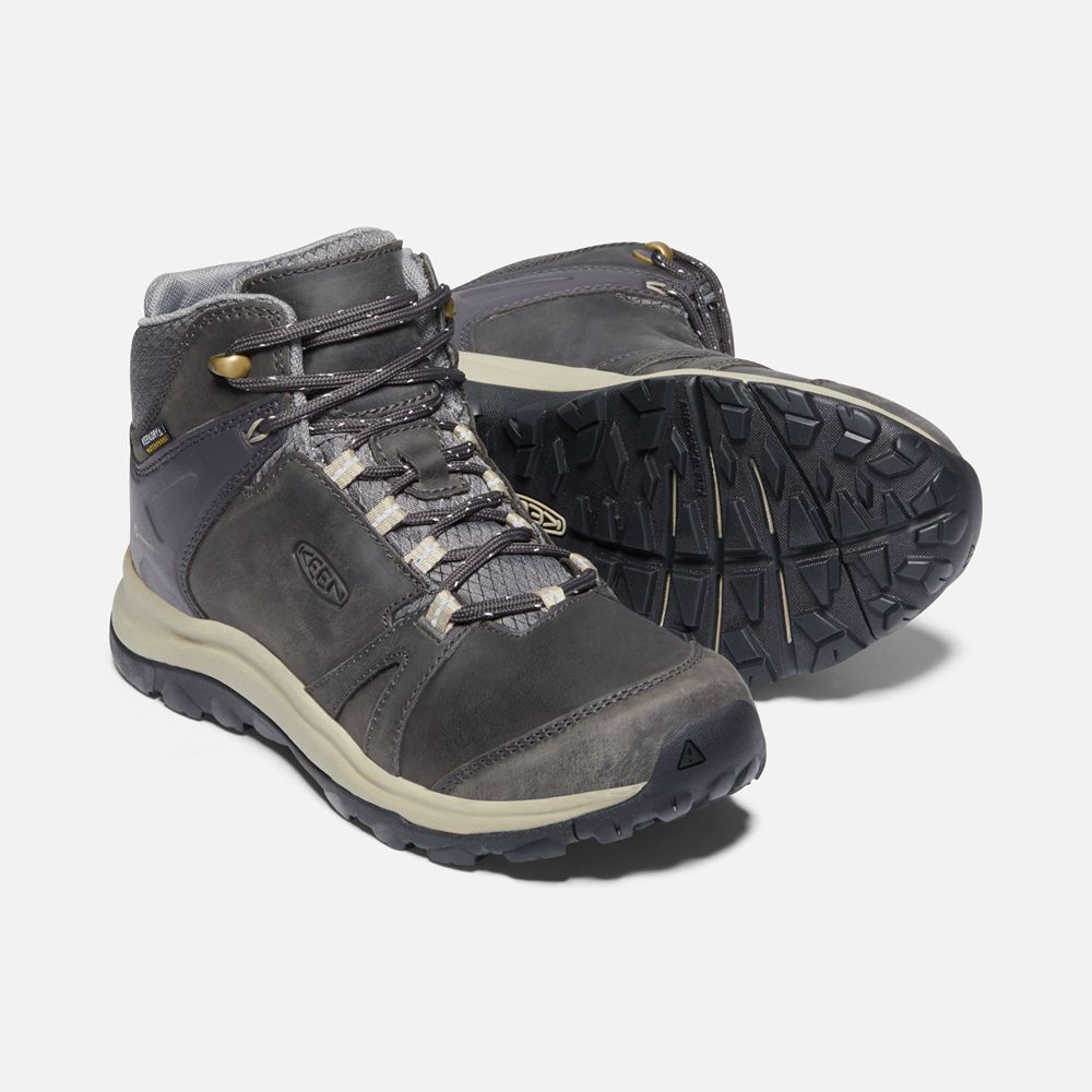 Keen Laarzen Dames Donker Grijs - Terradora Ii Leern Waterproof - 08517-ZJPE